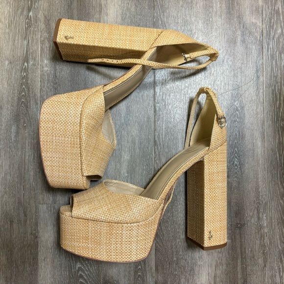 Sam Edelman | Kori Platform Heel Sandal In Beechwood Size 10.5 NEW - Picture 4 of 9